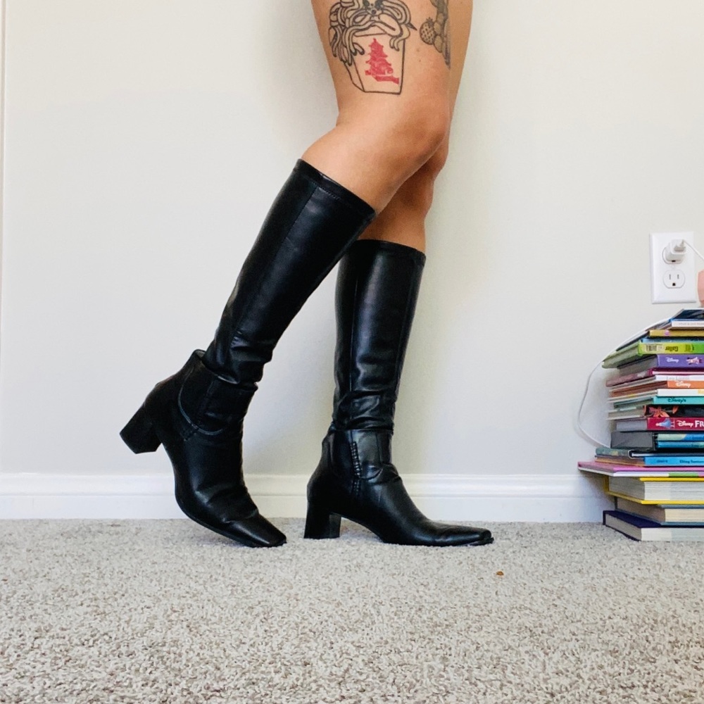 90s Franco Sarto black square toe boots